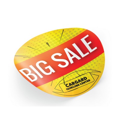 3" dia. Kwik-Ship White Vinyl Digital Print Circle Decal