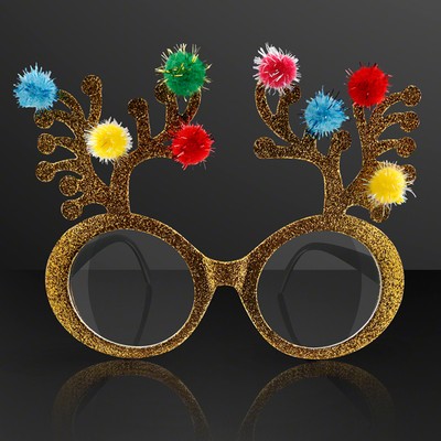 Christmas Reindeer Antler Novelty Glasses (NON-Light Up) - BLANK