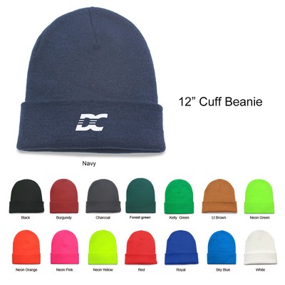 12" Cuff Acrylic Beanie