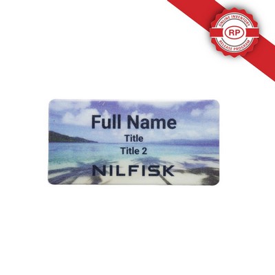 Full Color Name Badge w/ Personalization (1.5"x3") Rectangle