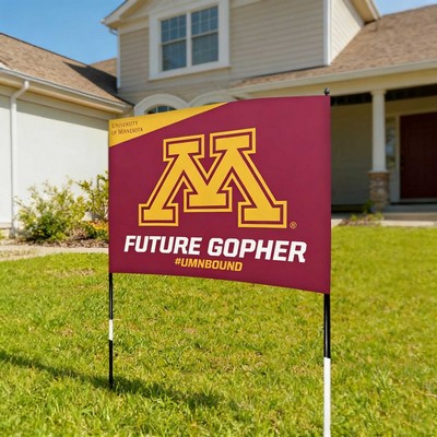 Custom Garden Banner Flag Pole W/ Dual Stand Metal Pole