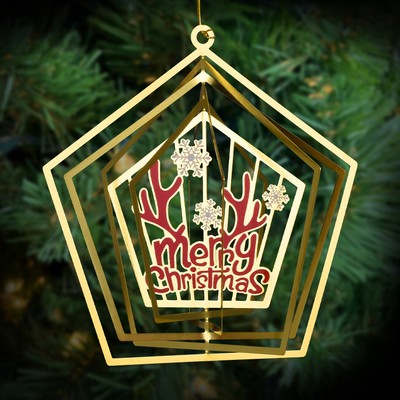 2.5" Custom Gold 3D Rotation Ornaments