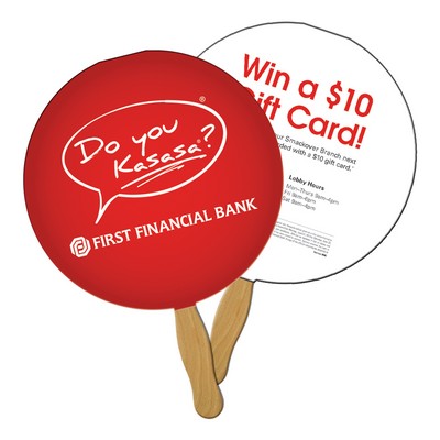 Round Sandwiched Hand Fan Full Color