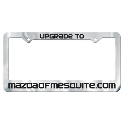 License Frame | 6 3/8" x 12 3/8" | Large Bottom Panel | 2 Holes | Chrome Faced