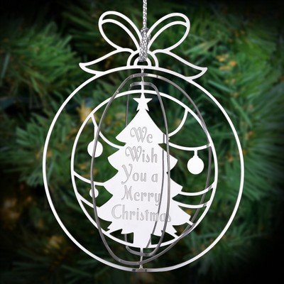 2.5" Custom Silver 3D Rotation Ornaments