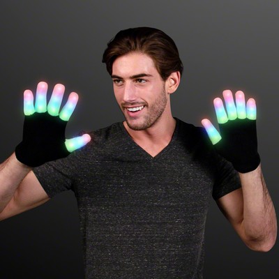 Stripe Light Fingers LED Glow Gloves - BLANK