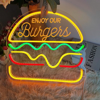 Custom LED Neon Advertising Light Sign With Laser Engraved Content